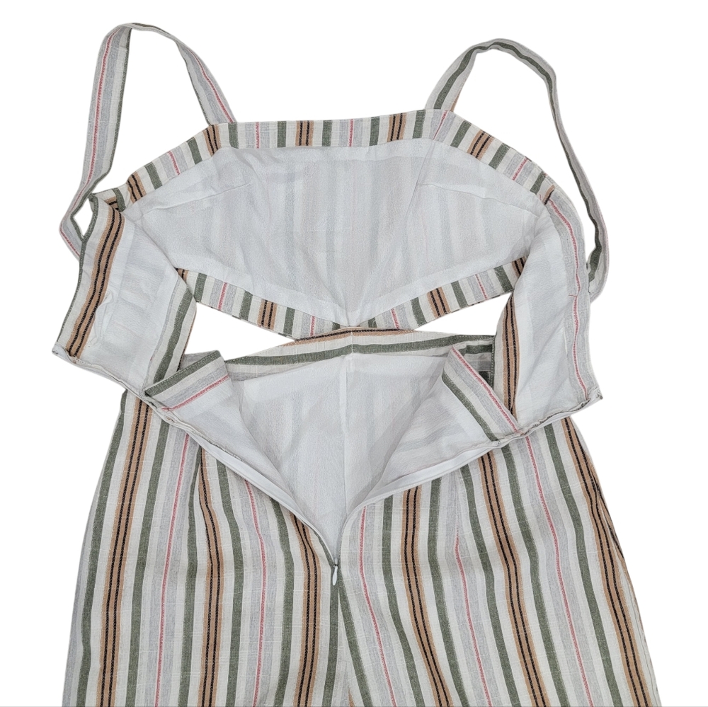 Talulah Striped Wide Leg Jumpsuit Side Cutouts Coastal Lightweight Women… - Picture 10 of 17